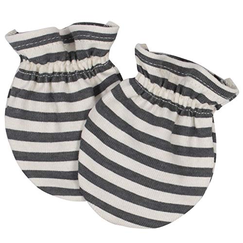 Grow By Gerber Baby Boys 4-Pack Mittens, Grey/Ivory/Orange, Newborn #TOP5
