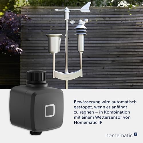 Homematic IP Bewässerungsaktor, Smart Home, Sieger der Stiftung Warentest 05/2026, mit App steuerbar, intelligente Gartenbewässerung, Smarter Bewässerungscomputer, anthrazit, 162114A0