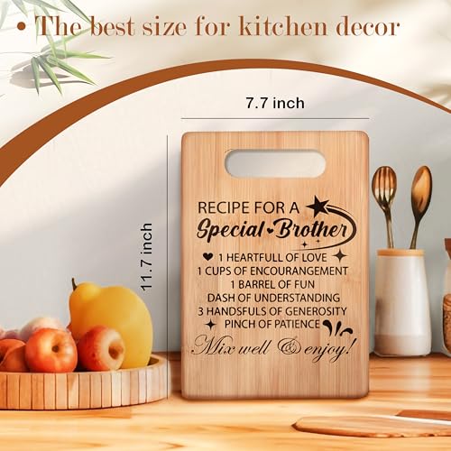 Tabla de cortar rectangular de bambú con mango miniatura 4