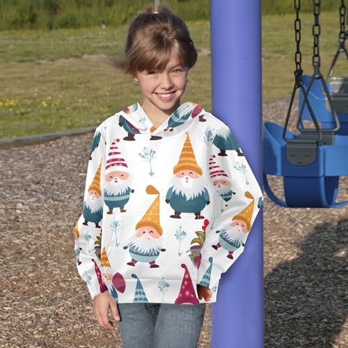 Kids Hoodies Sweaters Christmas Gnome Dwarfs Hooded Sweatshirts with Big Pockets for Boys Girls B04000154