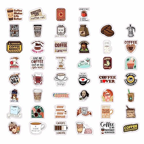 BulbaCraft 100Pcs Coffee Stickers