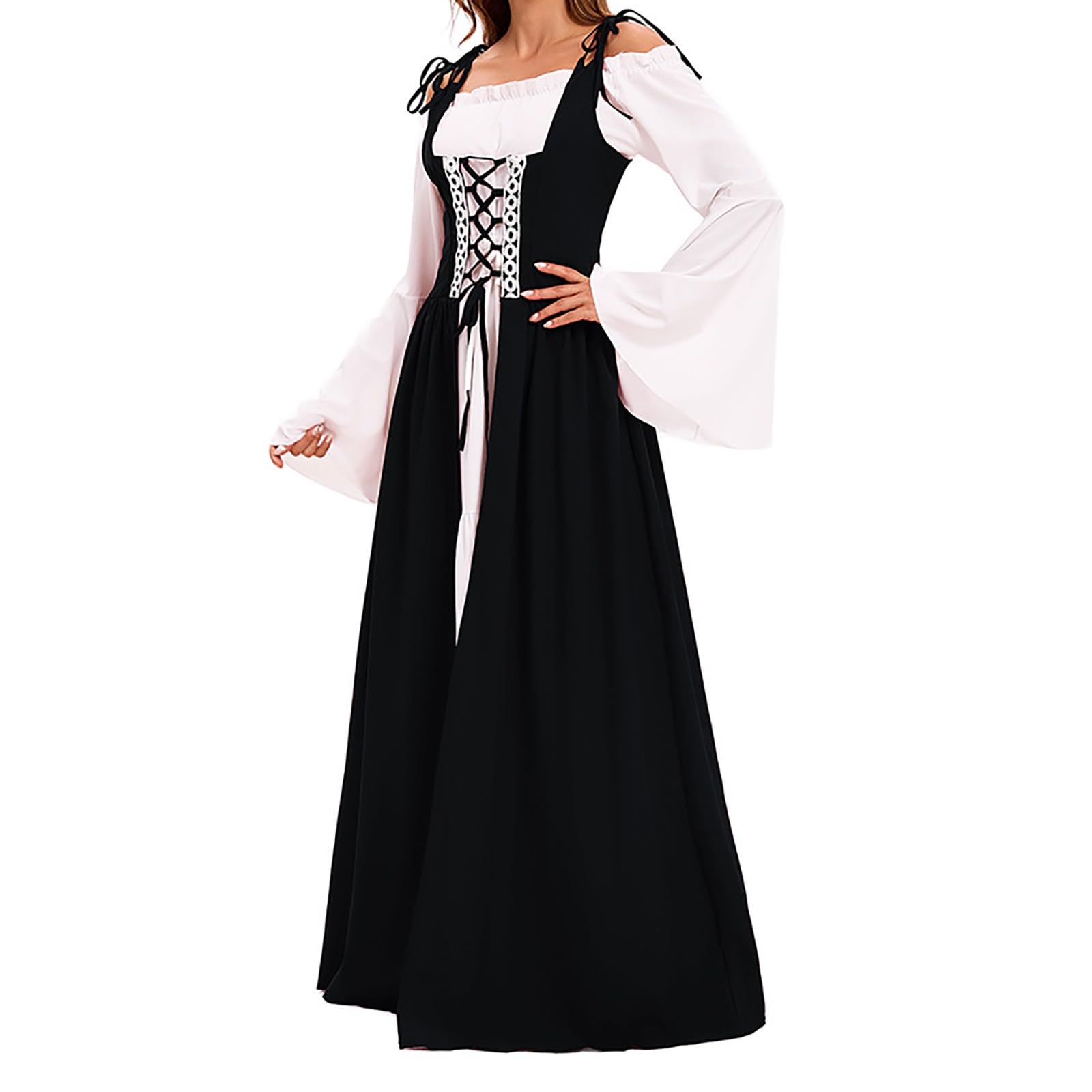 Damen Oktoberfest Elegantes Bayerisches Dirndl Trachtenkleid für Bierfest Damen Festtags Dirndl Karneval Mittelalterliches Cosplay Langes Kleid für Frauen Elegantes Gewand Festivals Bühnenauftritte