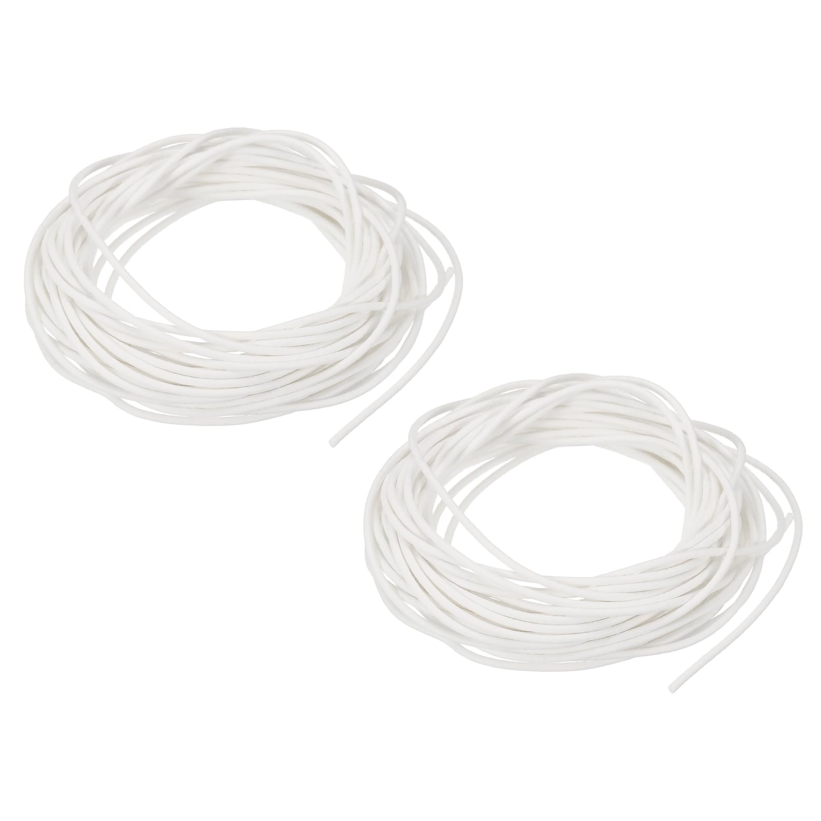 PATIKIL Silicone Foam Seal Strip 1mm Dia 7.5 M(24.6 Ft) Long, 2 Pcs Round High Density Solid Sponge Rubber Weather Seal Strip for DIY Warehouse Concrete Joints Wall Cracks, White