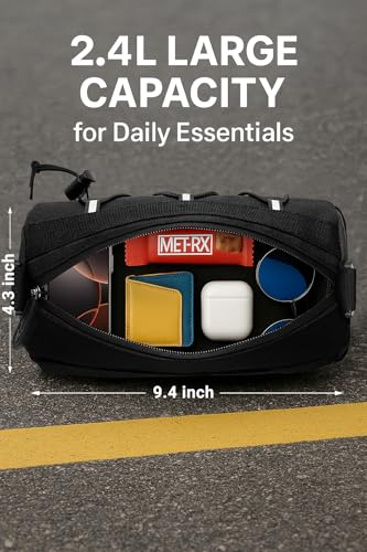 Image of whale fall Bike Handlebar Bag, 2.4L Roll-Style Front Bag for Road and MTB | Elastic cord, 3-point straps, shoulder strap, reflective accents, splash-resistant polyester for daily commute and long rides