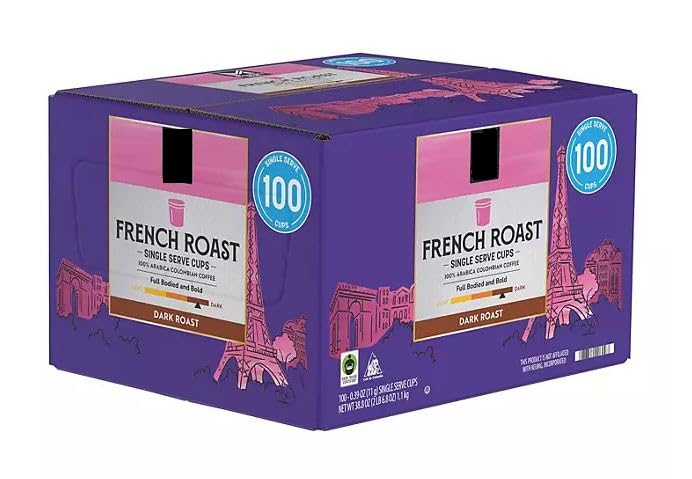 Member Mark French Roast Dark Roast Coffee Single Serve Cups, Fair Trade Certified, 100 Count