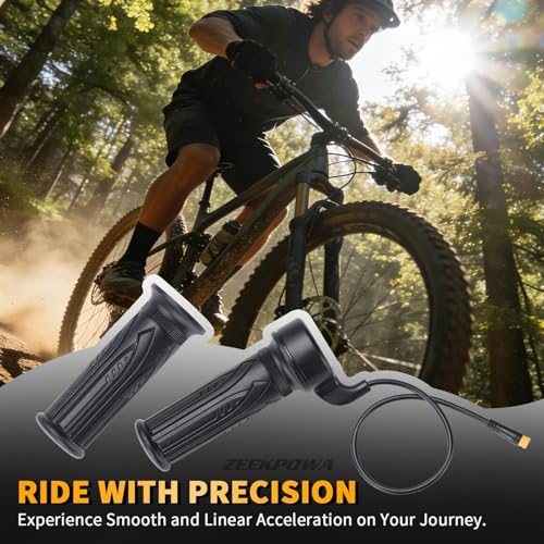 Image of Zeekpowa Thumb Throttle Twist Throttle for Bafang BBS01B /BBS02B /BBS-HD Mid Drive Motors 3-Pin Female Connector eBike Conversion Kit Accessory