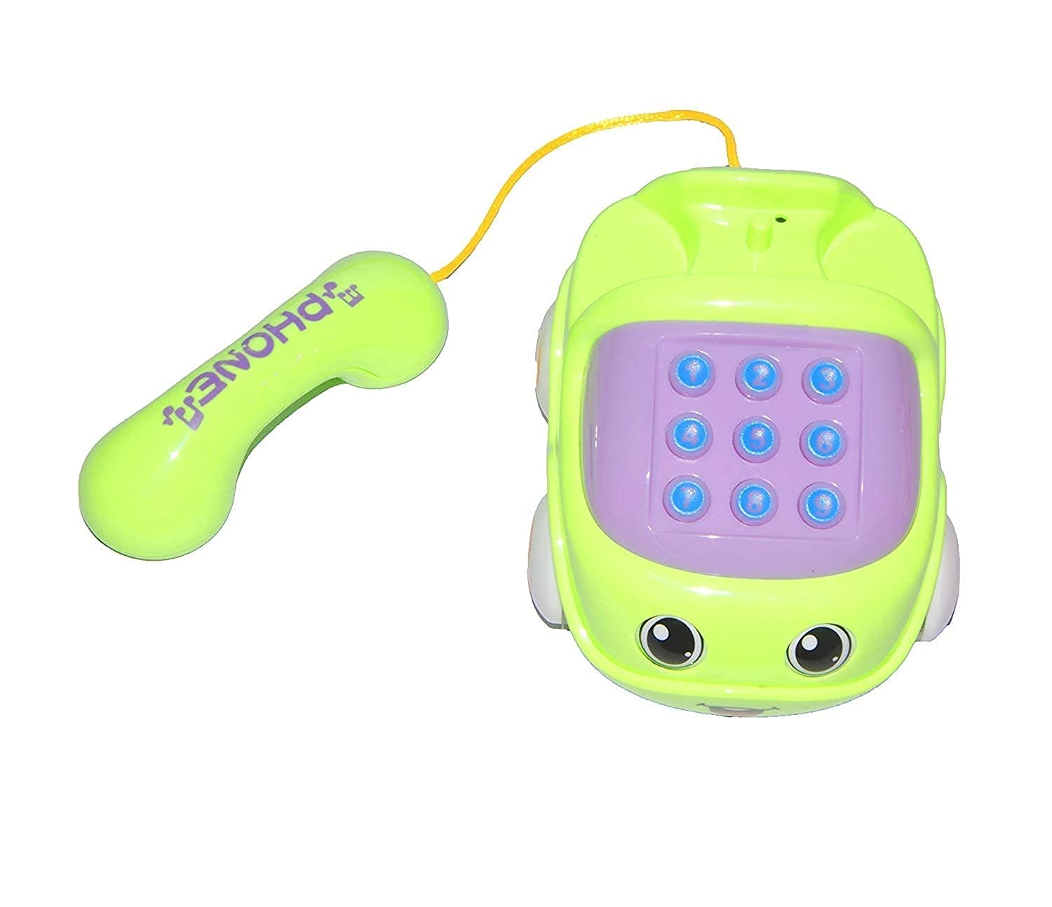 PANSHUB Light Green Baby Telephone Toy for 1 2 3 Year Old with Light Music Phone Toy for Baby 6-36 Months Toddler Kids Educational Learning Phone Play Toy for Fun (Music Phone car)