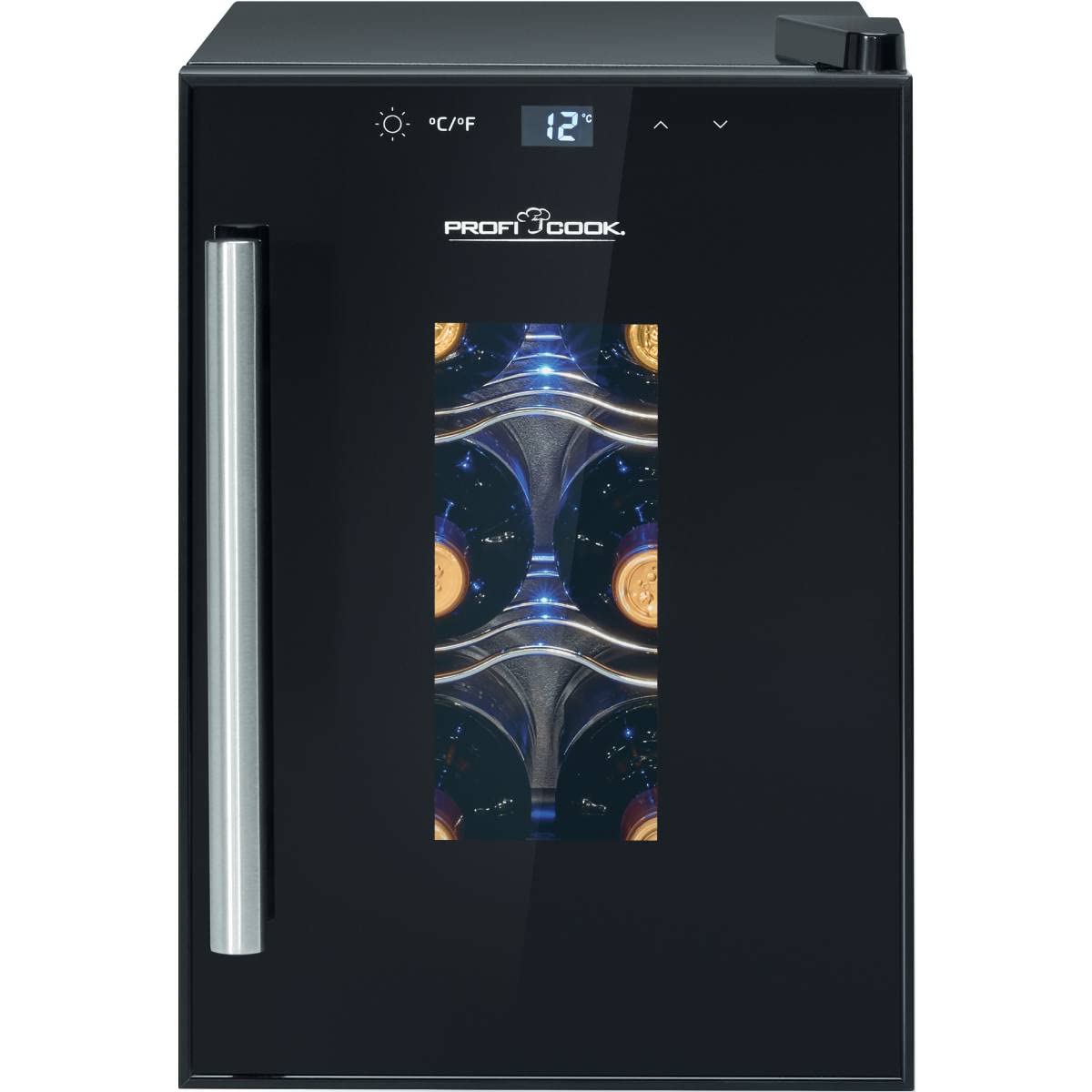 ProfiCook Weinkühlschrank 6 Flaschen 17L LED-Beleuchtung 11-18°C PC-WK 1230