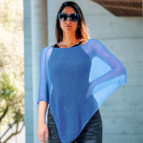 Image of Women Sheer Poncho Shrug Summer Sheer Blouse Top Lightweight Poncho Bolero for Evening Dress