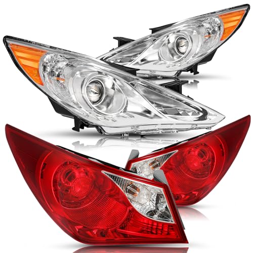 TUSDAR Tail Light and Headlight Fits for 2011 2012 2013 2014 Hyundai Sonata