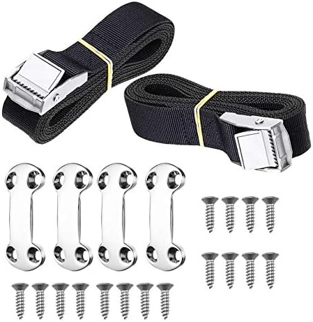 22 Pieces Cooler Tie-Down Strap Kit Buckle Lashing Straps for RTIC YETI Coolers Prevent from Slipping in Ship Deck Truck Chassis Trailers