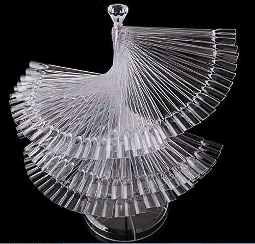 Yolandabecool Nail Art Tips Colour Pop Sticks Display Fan Clear False Practice starter kit (E)