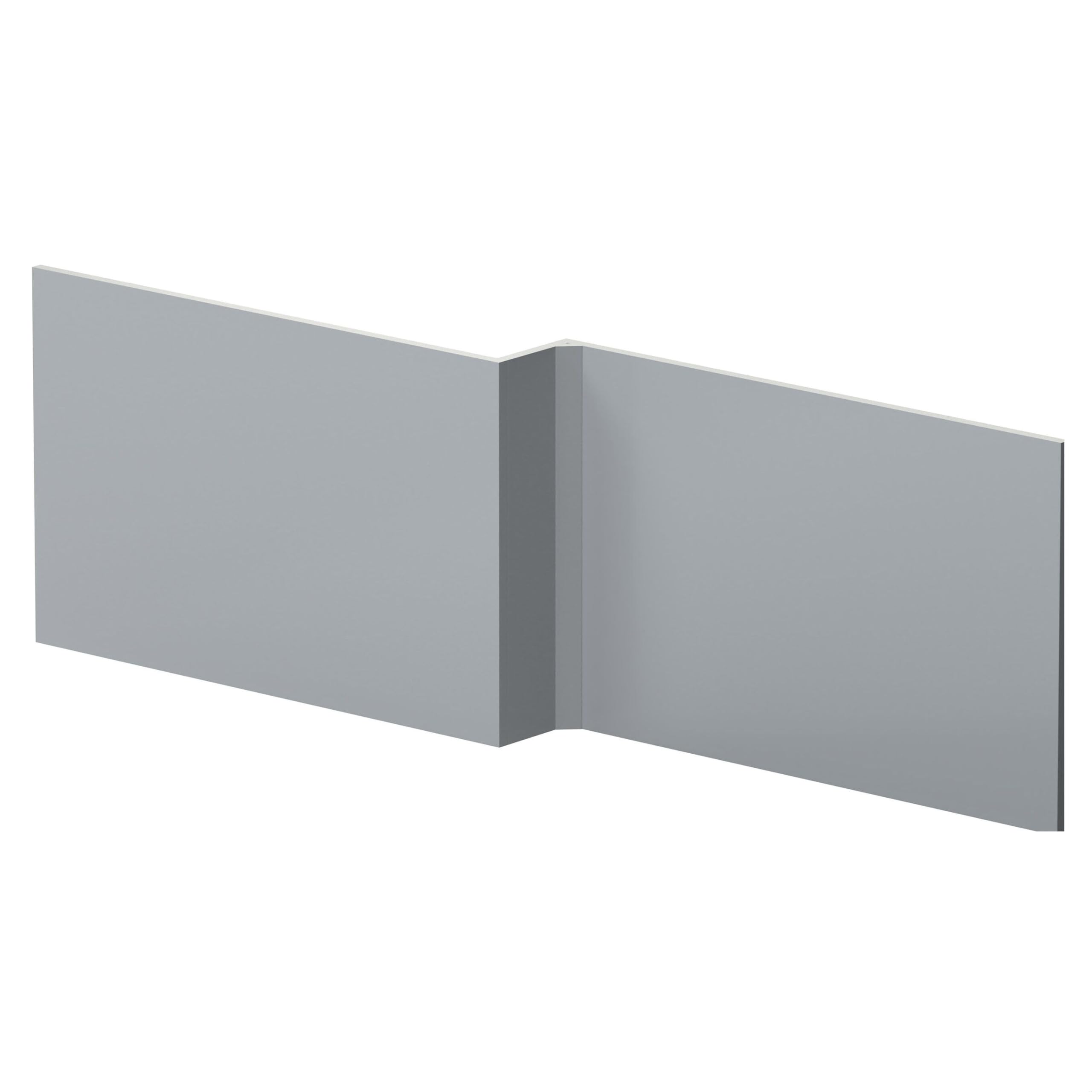 Balterley Grey Front Bath Panel L Shape 1700Mm, Mdf Bath Panels, Satin Finish Bathroom Front Panels For Bathtub, Water Resistant Side Panel For L-Shaped Bathroom Baths And Soaking Tubs (Grey)