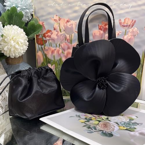 Image of Mini Flower Evening Purse Floral Clutch Purses for Women PU Leather Evening Handbag with Chain Wedding Party Prom