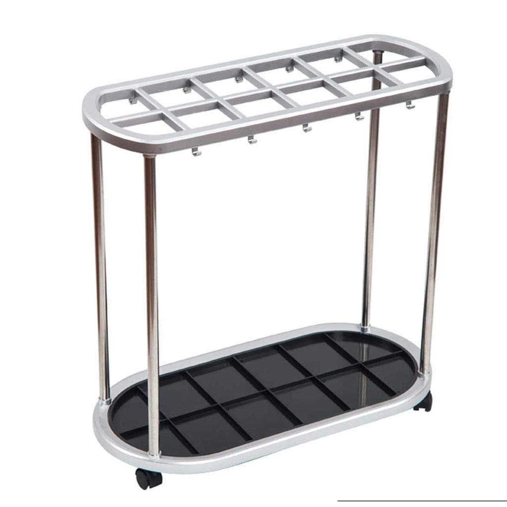 Porte-parapluie 12 trous en plastique et acier pour longs et pliants