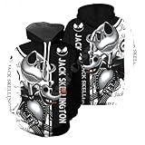 Wxmiyno Men Nightmare Jack Skellington Cosplay Hooded Pullover Women Sally Costume Hoodie Sweatshirt for Holloween(Black 4,Small)