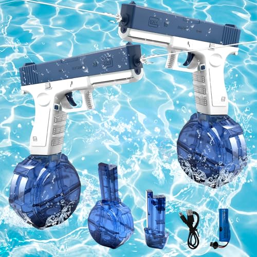 2 PCS Electric Water Guns Kids 32 FT Powerful Water Pistols for Kids Adults Water Blaster Pistols with Rechargeable