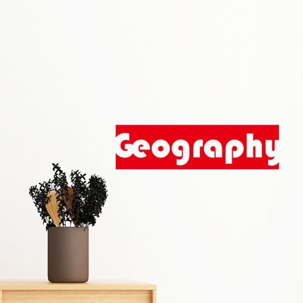 Sticker Géographie Rouge Amovible 80cm pour déco de chambre