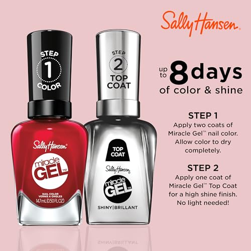 Sally Hansen Miracle Gel Nail Polish, Two-Step System, 449 Rhapsody Red - image 2