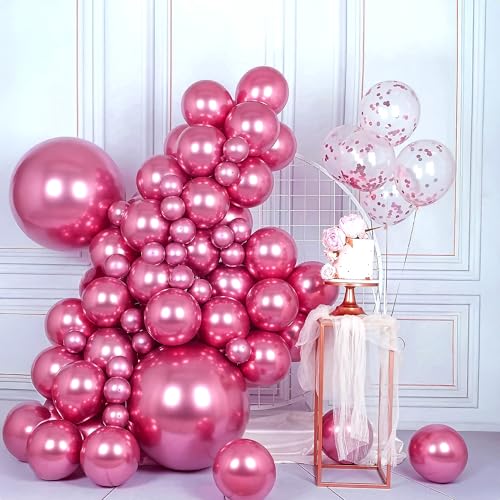 Image of Party Propz Dark Pink Balloons For Decoration - Pack Of 25 Pcs Pink Balloons for Birthday | Balloons For Decoration | Pink Balloon Decorations Set (Latex)