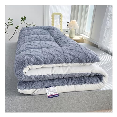 Tatami japonés plegable de lana, antideslizante, transpirable, gruesa, cálida, para cama de matrimonio, 71 x 79 pulgadas, color verde