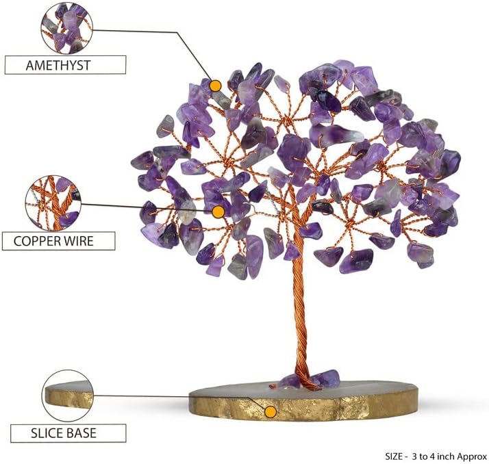 Miniatura 2 de SUBSH Árbol de Cristal de Amatista para Energía Positiva - Decoración Pequeña - Piedras Curativas - Árbol de la Vida de Gemas Chakra - Cosas