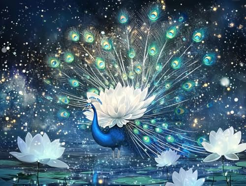 Pintar por números adultos loto pavo real kit completo de pintura acrílica
