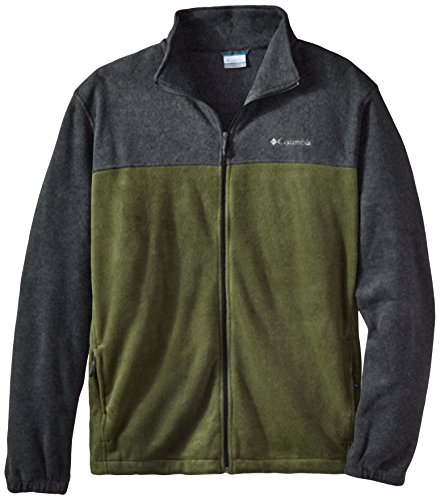 Columbia Men's Steens Mountain Full Zip 2.0 Soft Fleece Jacket, Charcoal Heather/Surplus Green, 3X