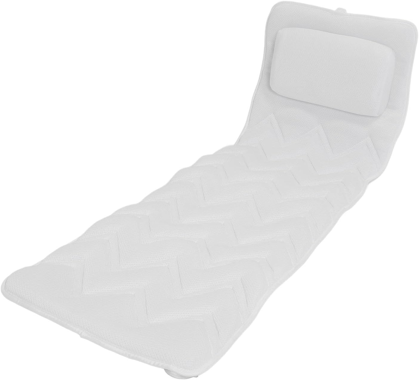 Bath Pillow for Bathtub, 50.2in Soft Spa Pillow Ergonomic Bathtub Pillow with Back and Headrest Cushion, Hook, Suction Cup, Non Slip Neck Support Pillow for Curved or Straight