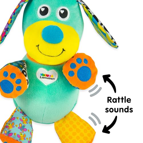 Lamaze Baby Spielzeug 'Lustiger Soundhund' Clip & Go, das hochwertige Kleinkindspielzeug. Der quietschbunte Greifling fördert die Motorik und ist das perfekte Kinderwagenspielzeug und Kuscheltier, Mehrfarbig, LC27023