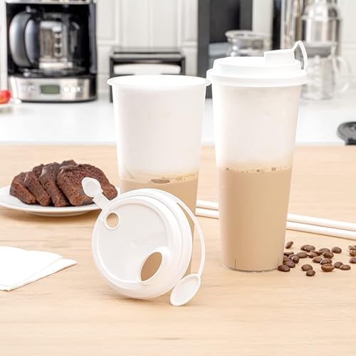 Miniatura 7 de Restaurantware Solo tapas tapas Bev Tek para tazas de café de 12, 16 y 24 onzas, 25 tapas para bebidas a prueba de fugas, diseño 2 en 1, tapones