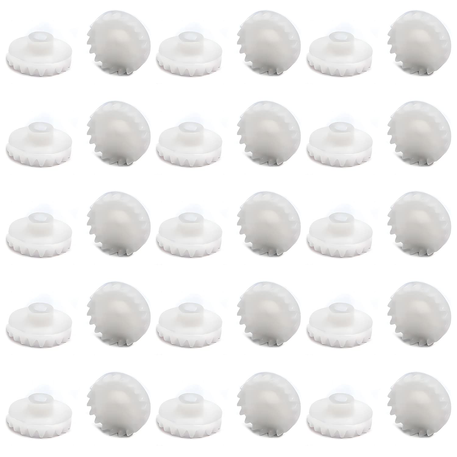 Aicosineg 30Pcs Plastic Gears 20Teeth Model C202A(0.07inch Hole Diameter 0.43in Outer Diameter 0.18inch Thickness) Reduction Gear Plastic Worm Gears for RC Car Robot Motor White
