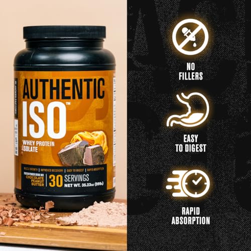 Image of Jacked Factory Authentic ISO Grass Fed Whey Protein Isolate Powder - Low Carb, Non-GMO Muscle Building Protein w /No Fillers, Post Workout Recovery, Chocolate Peanut Butter - 25 Servings