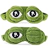 Hemuu 2 stuks slaapmaskers/slaapmaskers, grappig creatief oogmasker, nachtmasker, zacht en huidvriendelijk 3D-reisslaapmasker met elastiek, kikkermasker, voor kinderen en volwassenen