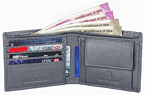 Image of WildHorn Rfid Protected Leather Wallet For Men, Grey