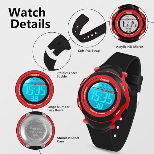 Image of Kids Digital Watch for Girls Boys,Children's Waterproof Colorful Light UP Outdoor Sport Watch with Stopwatch Alarm-Kids Gifts for Girls Boys