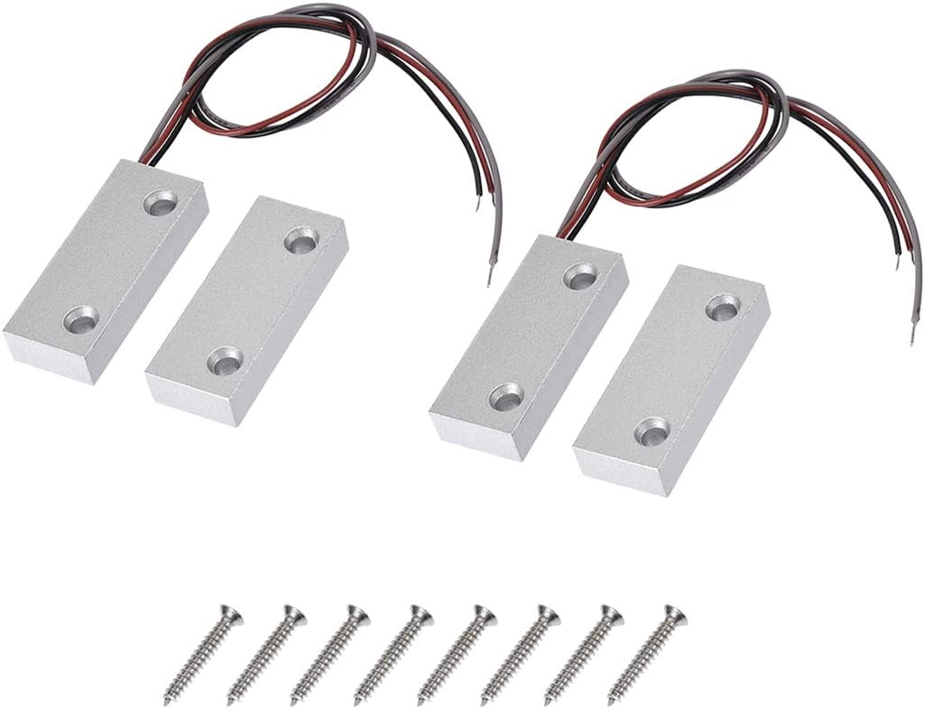 uxcell Rolling Door Contact Magnetic Reed Switch Alarm with 3 Wires for N.O./N.C. Applications MC-52 2Set