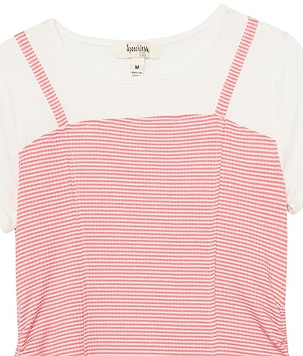Speechless Girls' Short Sleeve Rib Knit 2fer Top3
