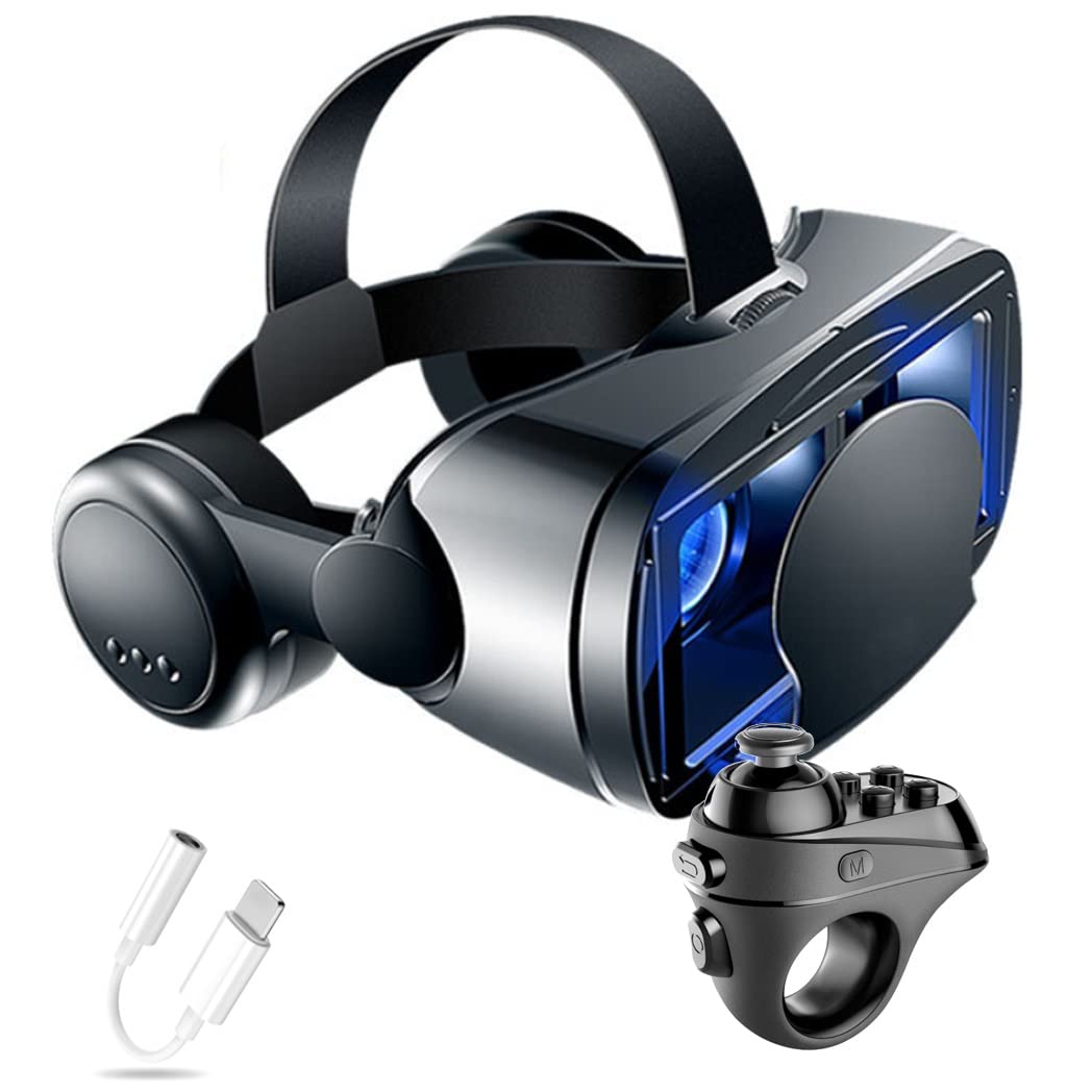 Occhiali VR, Visore Realtà Virtuale, Cuffie 3D VR Compatibile con Tutti Gli, Lente Regolabile per Film e Giochi 3D, per iPhone 13 Pro Max/13 Pro/13/12/11, per Samsung Galaxy S21, Huawei, Xiaomi