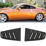 SCITOO Matte Black ABS Rear Side Window Louvers Air Vent Scoop Shades Cover Blinds Fit for 2003-2008 for Nissan 350Z