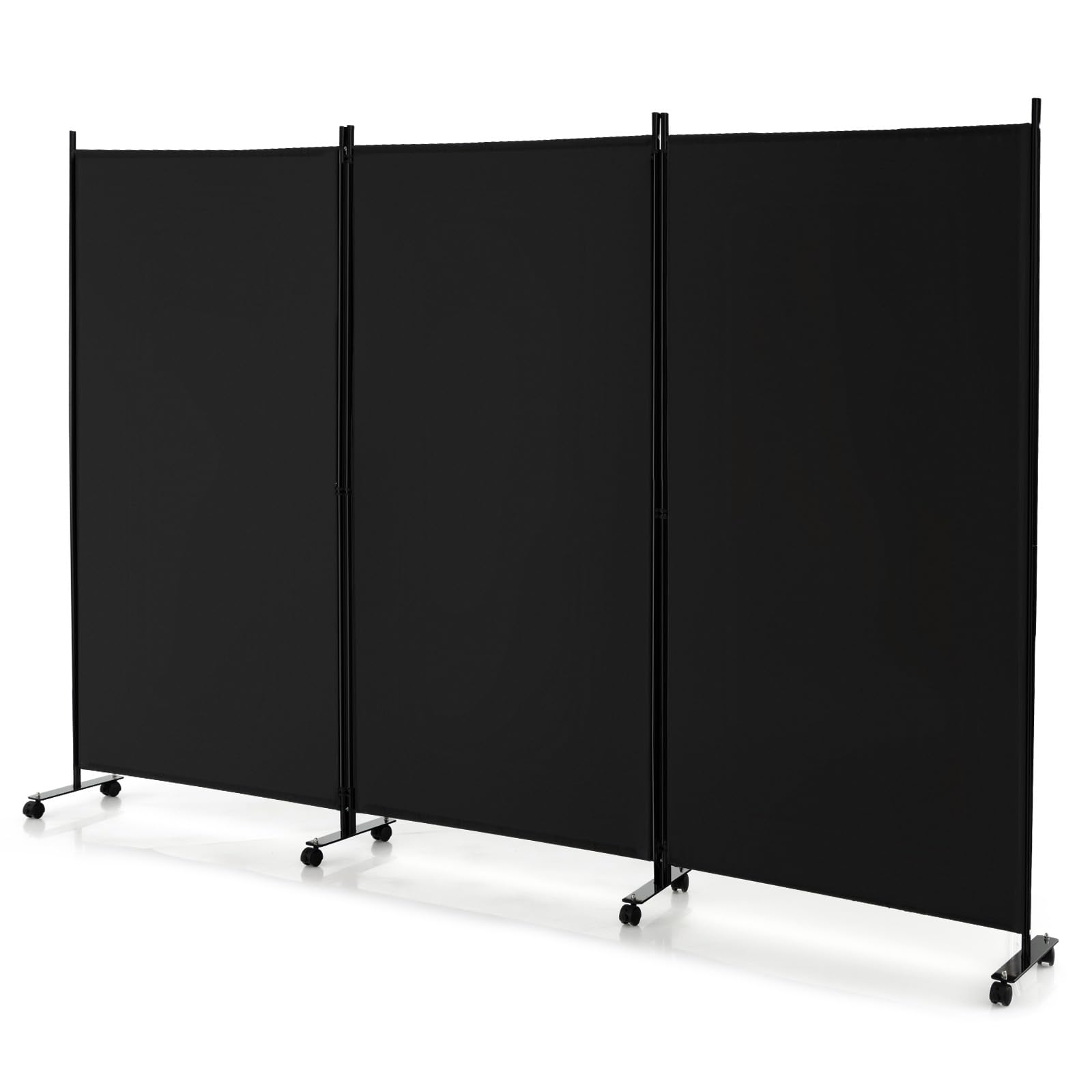 Cloison De Séparation 3 Panneaux Pliable Avec Roues - Paravent Intérieur Mobile Blanc 260x180cm LIFEZEAL