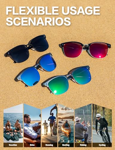 Image of BIRCEN Mens Polarized Sunglasses for Driving: Al-Mg Metal UV Protection Sun Glasses Square Shades for Fishing Travel 2026