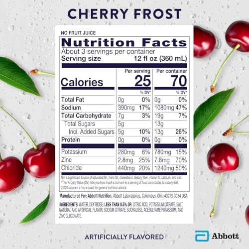 Image of Pedialyte Electrolyte Drink | Hydration Drinks for Kids & Adults | Cherry Frost, 1 Liter, Pack of 4