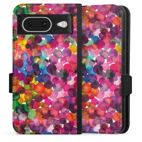 Etui Google Pixel 8 avec fermeture magnetique et rabat folio motif aquarelle
