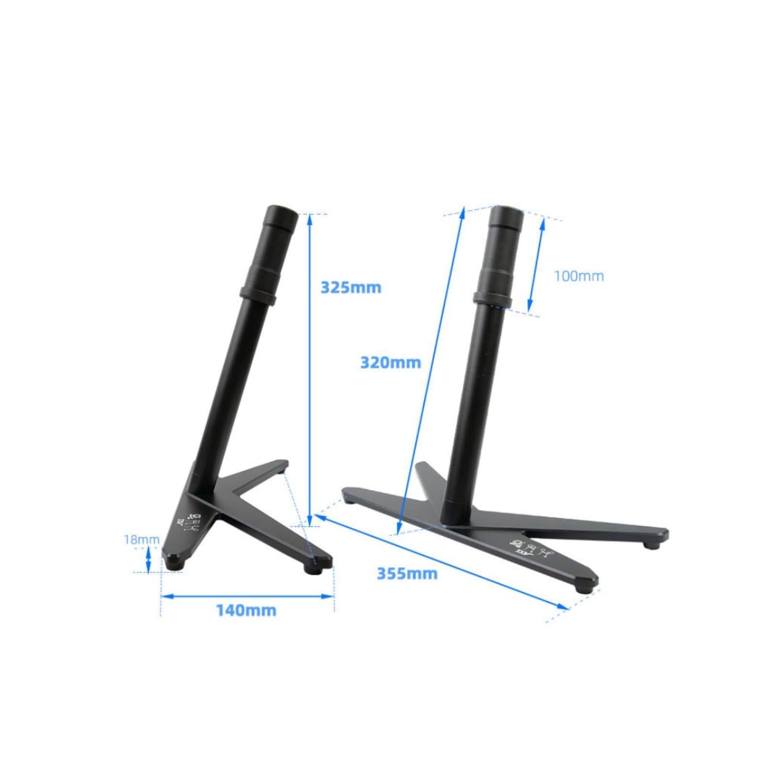 Milageto Cavalletto per Bicicletta Supporto Parcheggio Stand da Esposizione Base Stabile in Lega di Alluminio E Nylon per Presentazione Messa a Punto Deposito Quotidiano , Nero , L