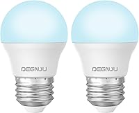 DEGNJU LED Refrigerator Light Bulb 5.5W A15 (40W Eq) 5000K Daylight 650LM E26, Low Heat Fridge Freezer Bulb, Non-Dimmable 2 Pack