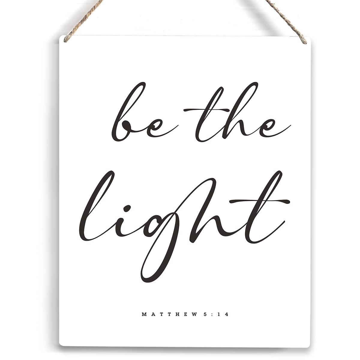 YCYDBe the Light Bible Verse Wood Sign Rustic Matthew 5:14 Wooden Hanging Plaque for Home Office Wall Art Decoration 8 x 10 Inches Present