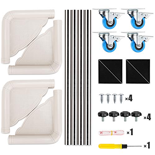 Telescopic Furniture Dolly With 4 Locking Wheels, White/Black, Weight Capacity：300 Lbs #TOP5