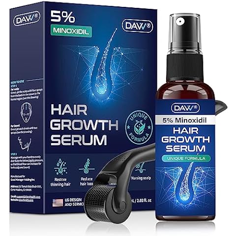 Minoxidil for Men Hair Growth Kit: Minoxidil 5 Percent for Men Beard Regrowth Treatment - Hair Growth for Stronger Thicker Longer Hair Cover