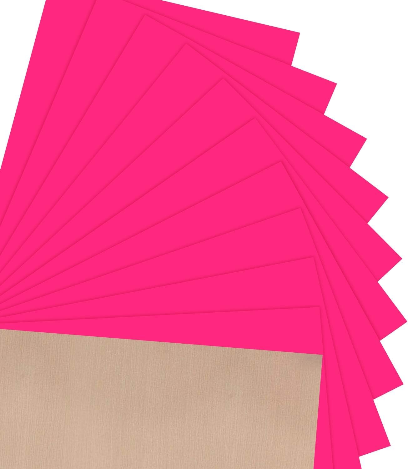 JANDJPACKAGING Neon Pink Heat Transfer Vinyl, 10 Pcs 12 x 10in Neonpink HTV
